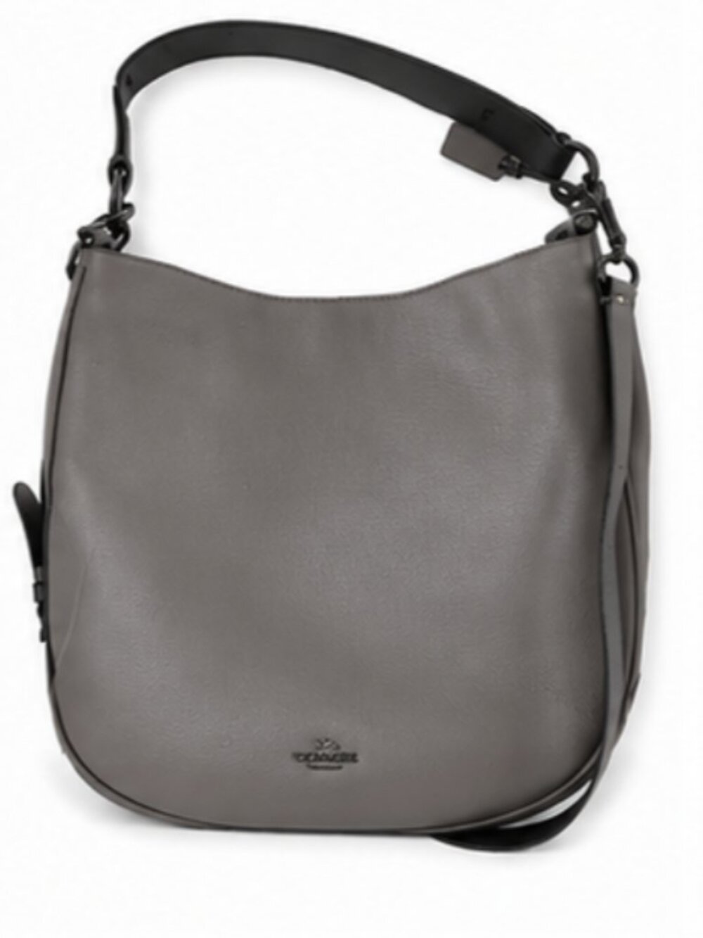 Coach Grey Leather Shoulder Bag – 2 Adjustable Strap, Made in Italy